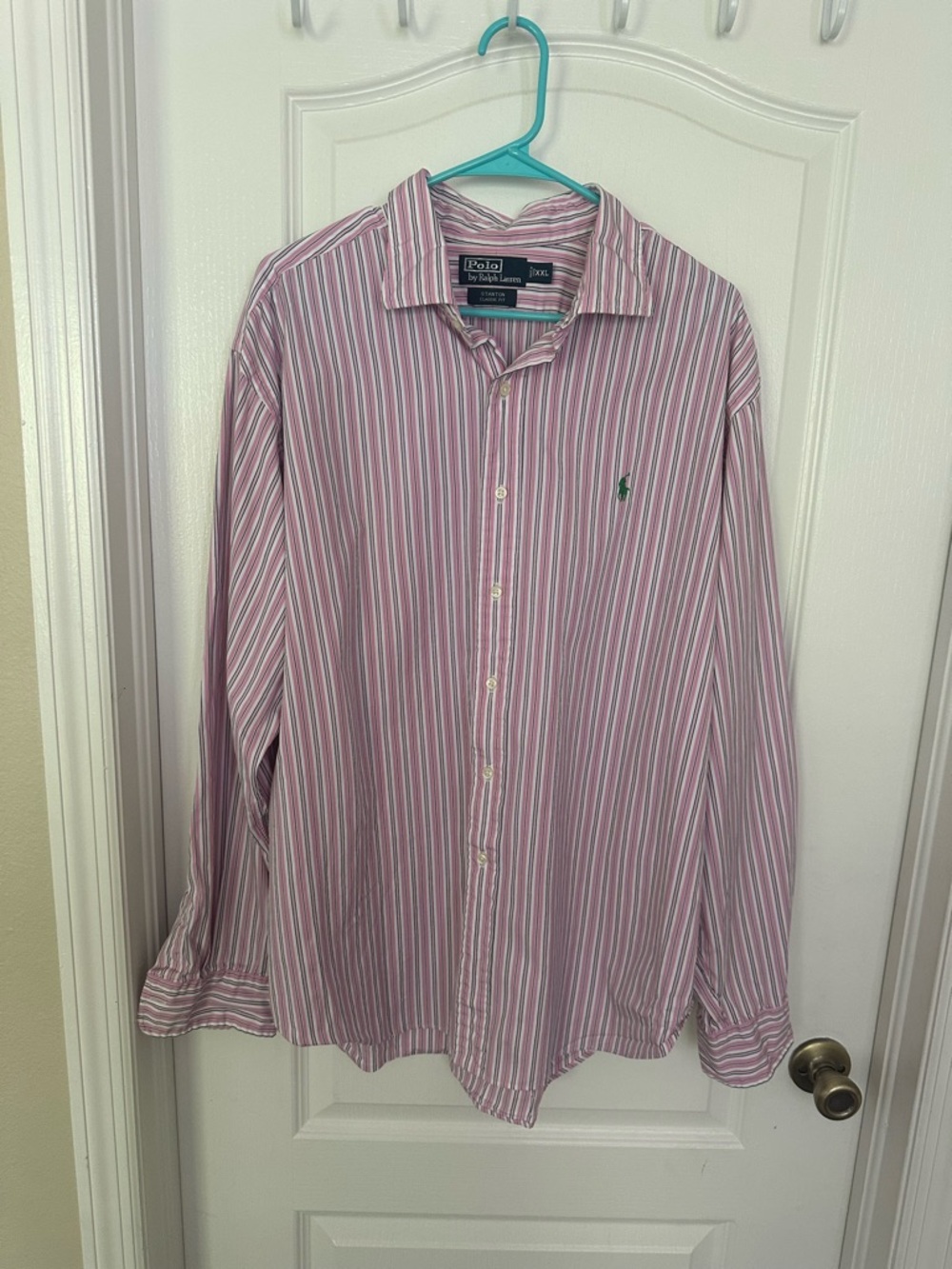 Polo Ralph Lauren Stanton Classic Fit Shirt XXL Pink Striped Mens